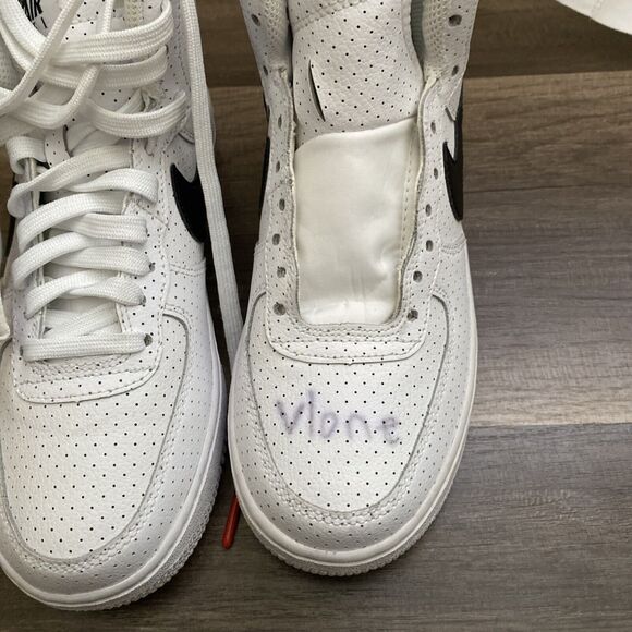 Nike Air Force 1 High White GS Shoes Black Swoosh Youth Size 4.Y 653998-102 - Picture 2 of 12